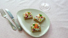 Mini-tartines de St Môret, Petits Coraya, pomme et betterave