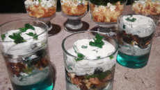 Verrines au boursin et roquefort