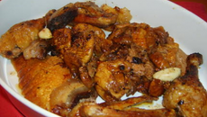 Canette farcie au foie gras et aux pruneaux