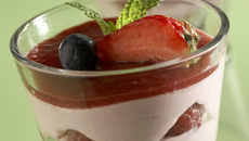 Bavarois avec mon dessert de fraises