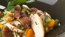 Fricassée de blancs de poulet couleurs d'automne