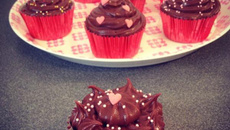 Cupcakes cœur Nutella glaçage chocolat