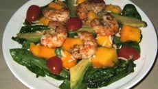 Salade exotique aux gambas