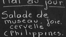 Salade de museau de porc, foies de volaille et cervelle de porc (Philippines)