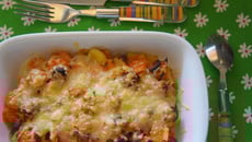Gratin de poireaux, carottes et chorizo
