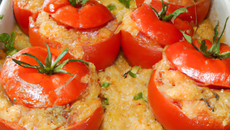 Gratin de riz façon tomates farcies