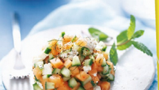 Tartare de melon charentais jaune, féta, concombre et menthe