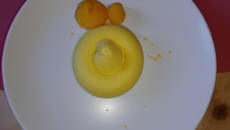 Espuma de polenta, diots à la Mondeuse