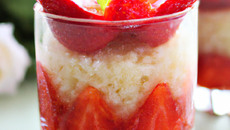 Verrines de riz aux fraises