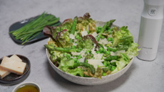 Salade toute verte aux asperges et petits pois