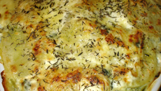 Gratin crémeux de pommes de terre aux épinards