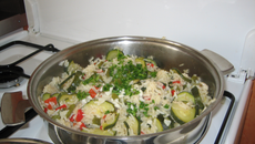 Risotto aux courgettes et poivrons