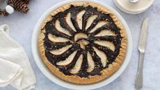Tarte au chocolat et poire vegan