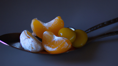 Petites cuillères de pétoncles et clémentines