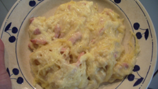 Gratin de courge spaghetti et lardons