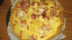Tarte pommes de terre lardons et chèvre