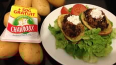 Pommes de terre farcies au foie de volaille et Chavroux