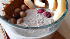 Smothie lait noix coco et fruits divers