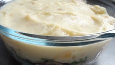 Purée de céleri aux dés de poires sautés