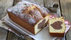 Cake vanille et son cœur au chocolat