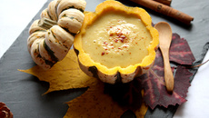 Velouté de patidou au morbier