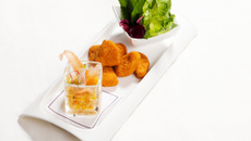 Nuggets de poulet, salsa de tomate et mangue au poivre de sechouan