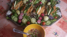 Charette de légumes Nouveaux et Vinaigrette de légumes