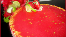 Bavarois citron-fraise insert citron vert-basilic