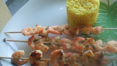 Brochettes de crevettes gourmandes