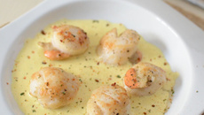 Noix de Saint-Jacques au champagne