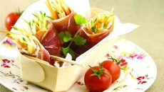 Nem de jambon sec, julienne de légumes en anchoïade