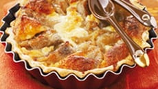 Tarte à la banane par le chef Alain Delage du restaurant l'heureux Père (92)