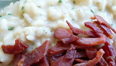 Risotto aux croustilles de jambon et reblochon