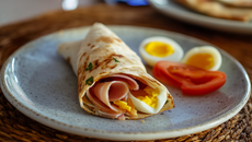 Wrap jambon, tomate et œuf