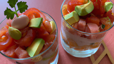 Verrines saumon avocat, tomates