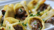 Lumaconi au roquefort Papillon et champignons