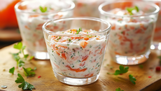Verrine de surimi et saumon fumé