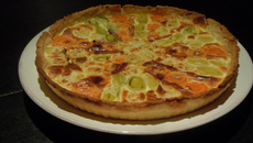 Quiche aux carottes, poireaux et Chavroux