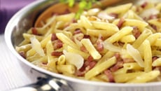 Penne à Poêler de Panzani à la carbonara