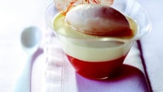 Suprêmes et zestes de pamplemousse de Floride en gelée, panna cotta parfumée à la cardamome, sorbet au pamplemousse de Floride