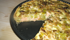 Tarte au saumon et aux poireaux