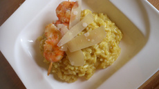 Risotto au safran et scampis