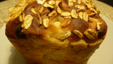 Cake aux pommes et raisins secs aux flocons de kamut