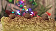 Bûche choco-marrons glacés et fleur d'oranger