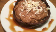 Tartelette choco-speculoos sur lit de pommes caramélisées