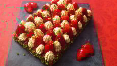 Tarte aux fraises et sa crème pistache