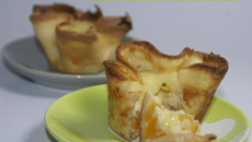 Corolle de crêpe abricot et chocolat blanc