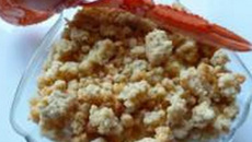 Crumble de fruits de mer, sabayon de champagne
