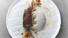 Bavette à la crème et maïs grillé