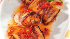 Rouleaux d'aubergines au bœuf haché